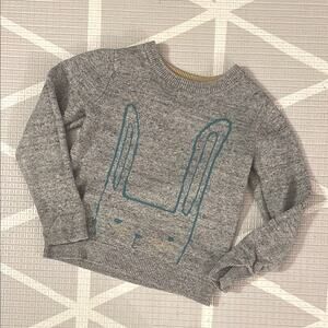 GAP KIDS Gray Crewneck Sweater with Bunny Design Size 5T